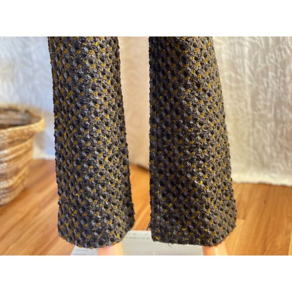 Vintage Dolce & Gabbana Wool Tweed Pants Gray Olive Tailored Trousers IT 42 US 6 - Picture 11 of 16